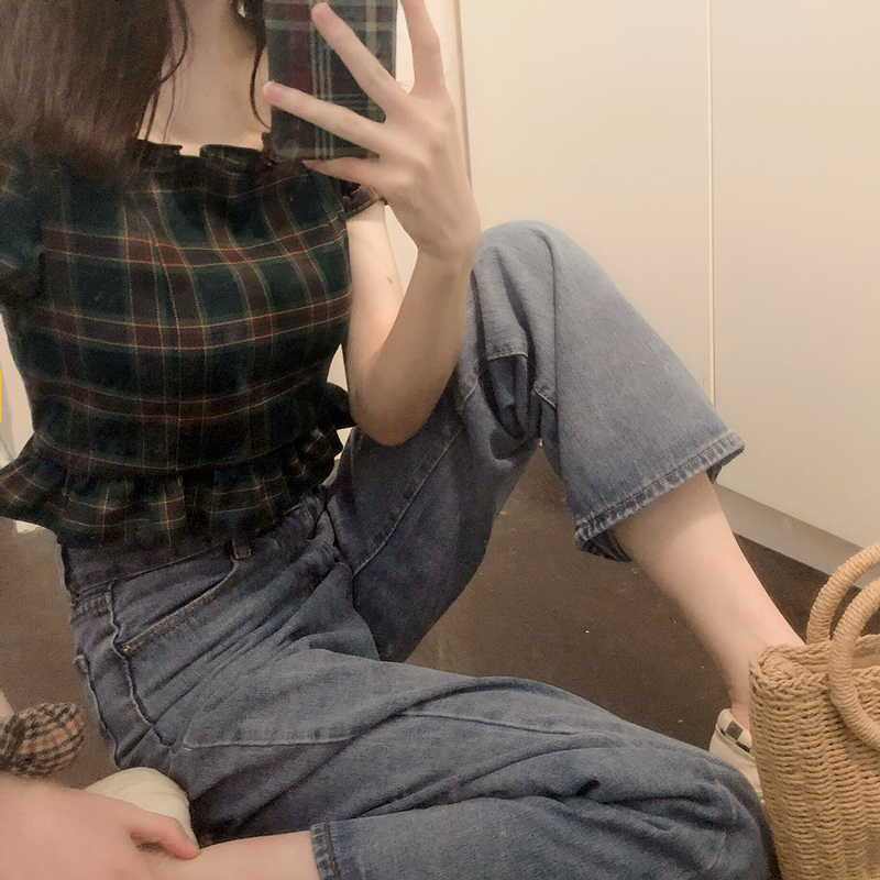 Shirts Women Plaid Retro Edibl - Summer Clothing Aesthetic avaliação e preço