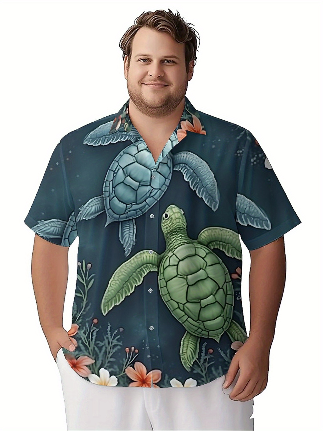 Men's Plus Size Hawaiian Shirt - Summer Clothing Patterns avaliação e preço