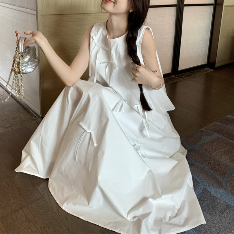 White Dress Sets for Women Bow - Summer Clothing Juniors avaliação e preço