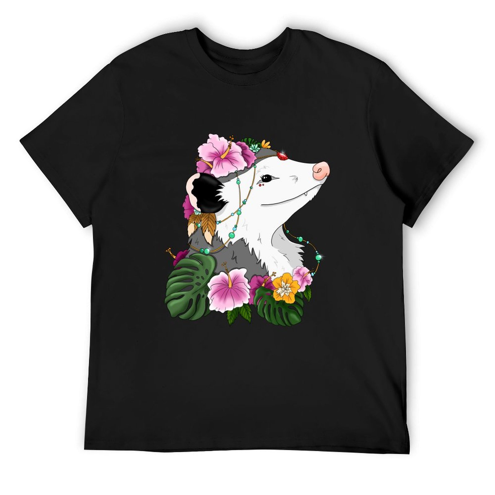 Opossum with tropical vibes T- - Summer Vibes Clothing Men avaliação e preço