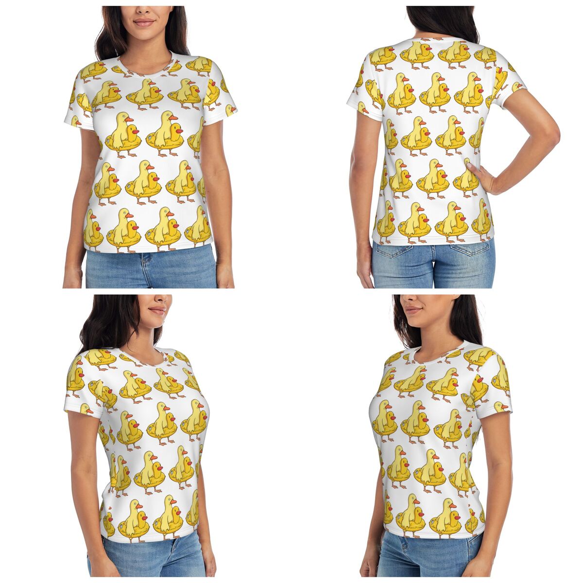 Double Duck T-Shirt Women Shor - Summer Duck Clothing avaliação e preço