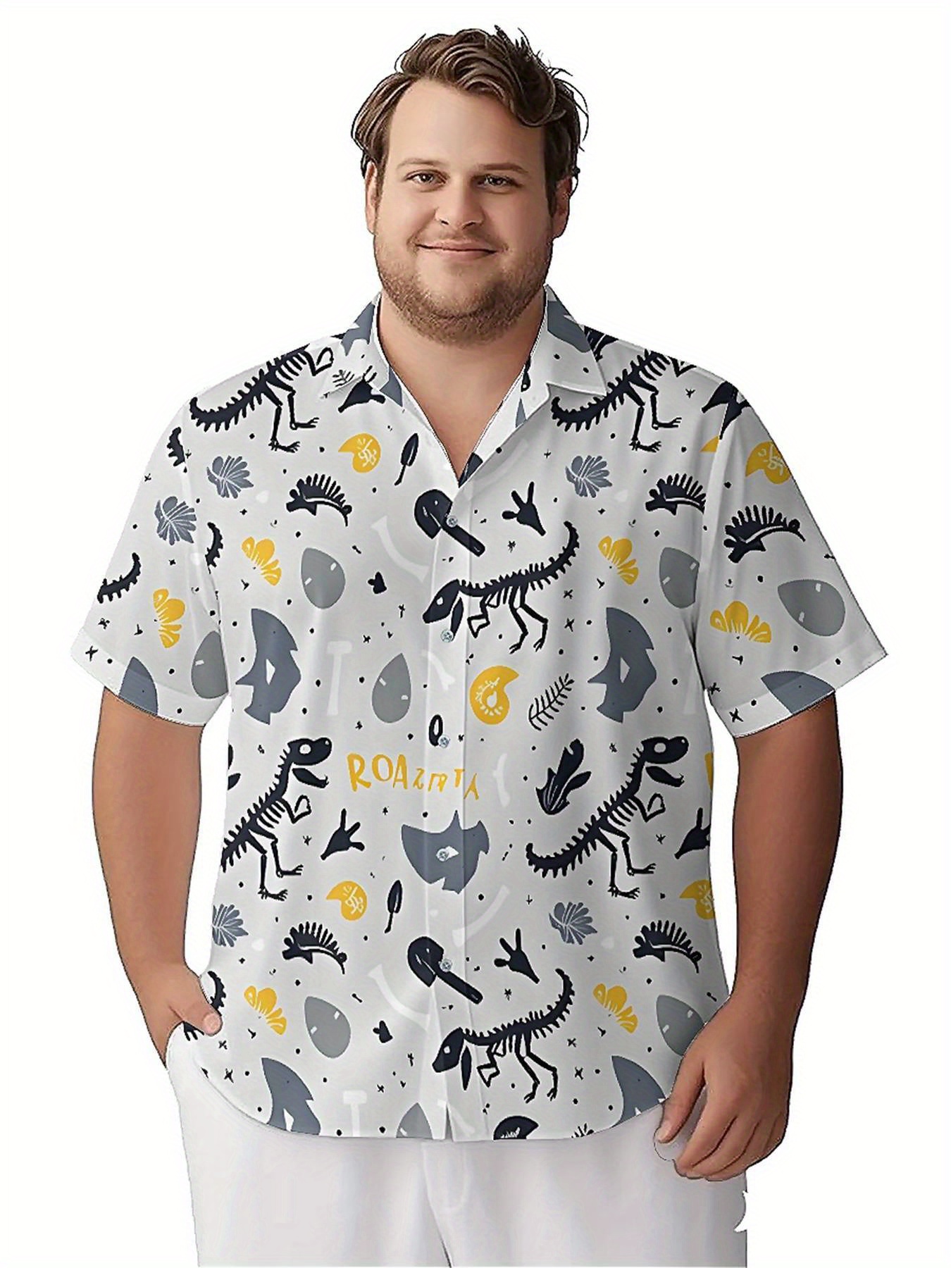 Men's Plus Size Hawaiian Shirt - Summer Clothing Patterns avaliação e preço